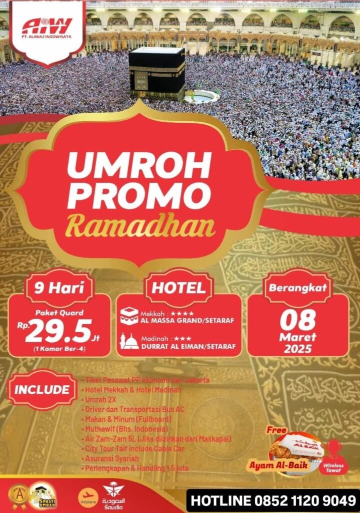 umroh ramadhan 29,5 juta